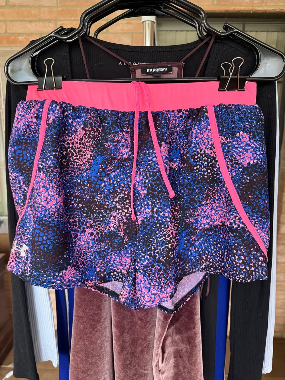 Under Armour Pink and Blue Performance Print Shorts